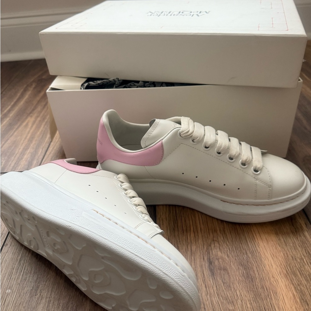 Women's Cream and Pink Sneakers